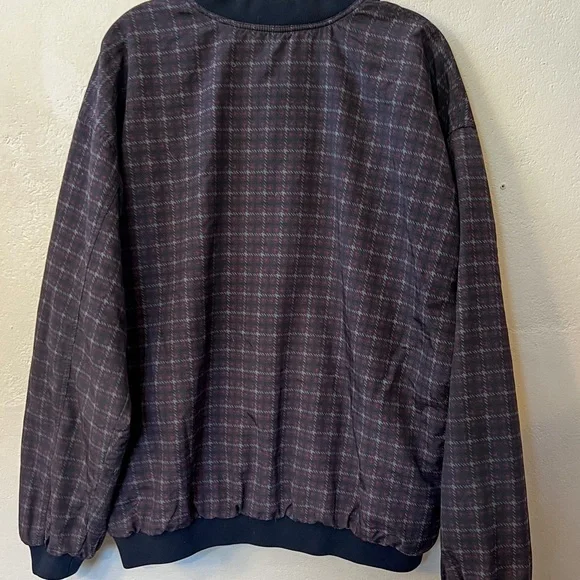 SUN MOUNTAIN Vintage Golf Windbreaker Pullover Plaid Reversible Sz Large Pockets - Picture 3 of 10